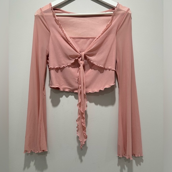 NEW SHEIN Pink Knotted Front Top. Size L NWOT - Picture 5 of 6